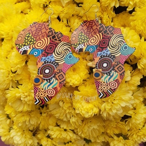 Africa shaped Earrings, Ethnic Jewelry, Queen Earrings, Powerful Earrings, Lightweight Earrings, BLM, Wakanda Earrings, Black history