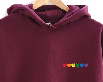 Rainbow Heart Hooded sweatshirt. Perfect gift. LGBTQ, Pride Rainbow Heart Hoodie, Pride Hoodie. Unisex Hooded sweatshirt gift for him or her