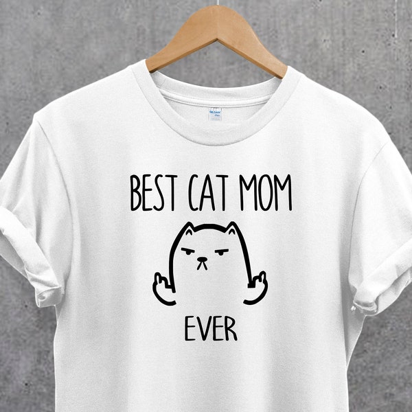 Mejor gato mamá nunca camiseta, camiseta amante del gato, regalos para los amantes del gato, regalo para la mamá del gato, amante del gato de las mujeres, camiseta del gatito, camiseta amante de los animales