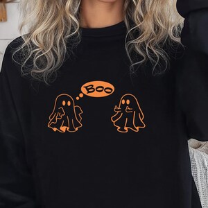 Cute Funny Ghost Sweatshirt or hoodie, Funny Spooky Sweatshirt, Unisex Sweatshirt, Spooky Season, Halloween Party Shirt, Fall Ghost Shirt