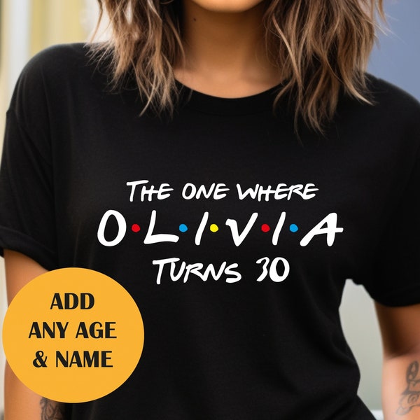 T-shirt d'anniversaire personnalisé, celui où le « nom » devient n'importe quel « âge » 18 20 21 30 40 50. Cadeau d'anniversaire personnalisé, cadeau parfait. Chemise d'anniversaire.