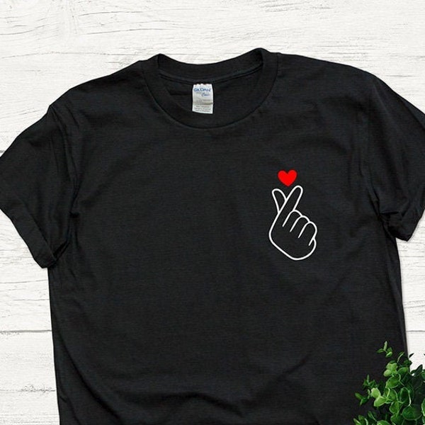 Korean finger heart t shirt Kpop, CUTE K-Pop Shirt, k-pop shirt, kpop shirt, Korean finger love symbol shirt t-shirt, Finger Heart Tee, gift