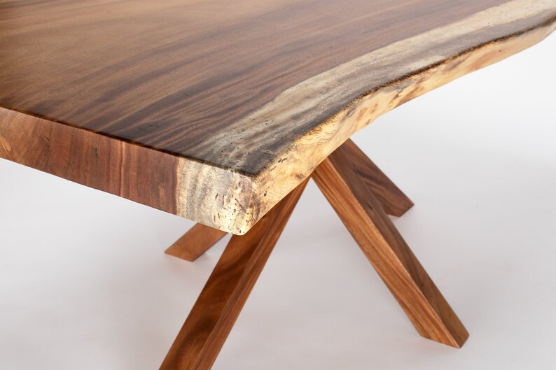 Exotic Wood Dining Table With Pedestal Base Etsy