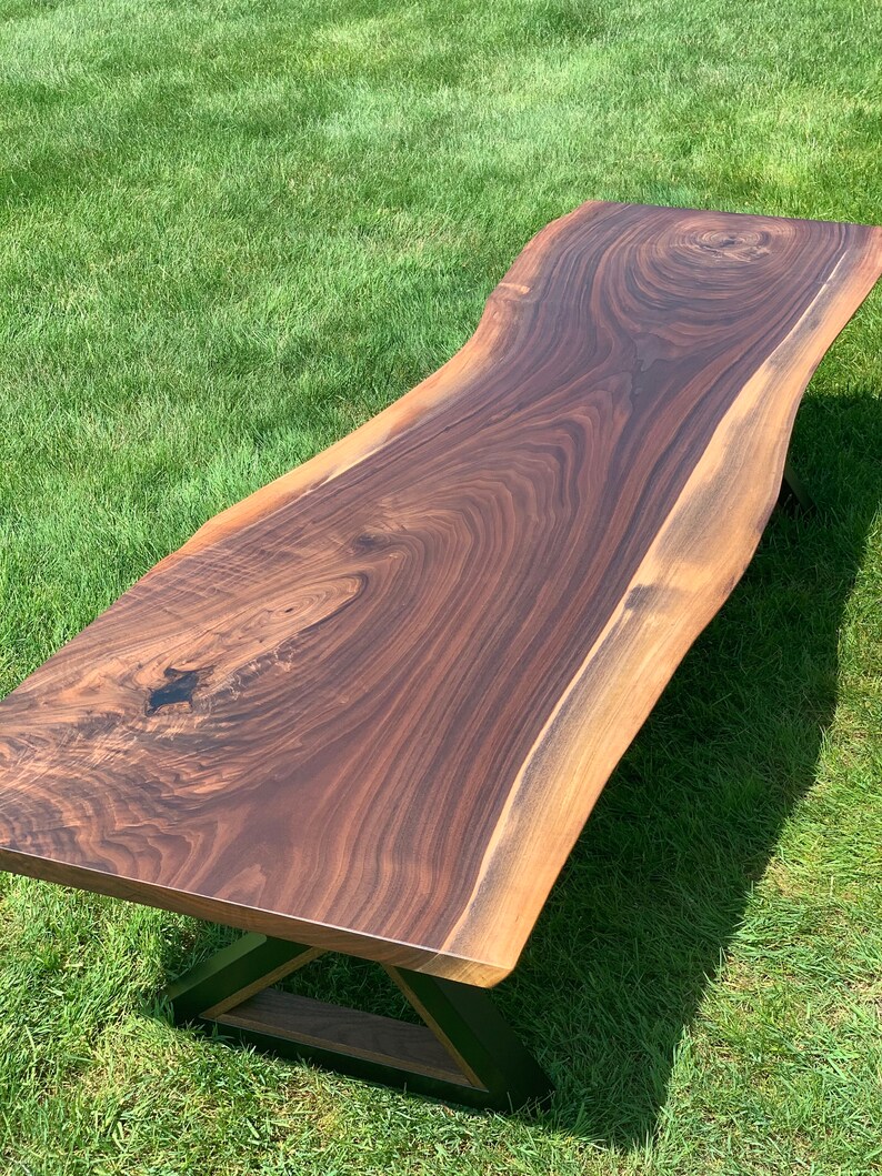 Black Walnut Coffee Table with Unique Triangle Legs Etsy