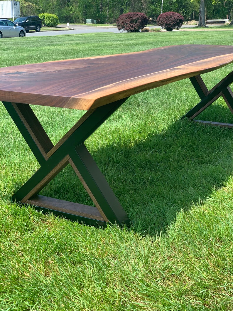 Black Walnut Coffee Table with Unique Triangle Legs Etsy