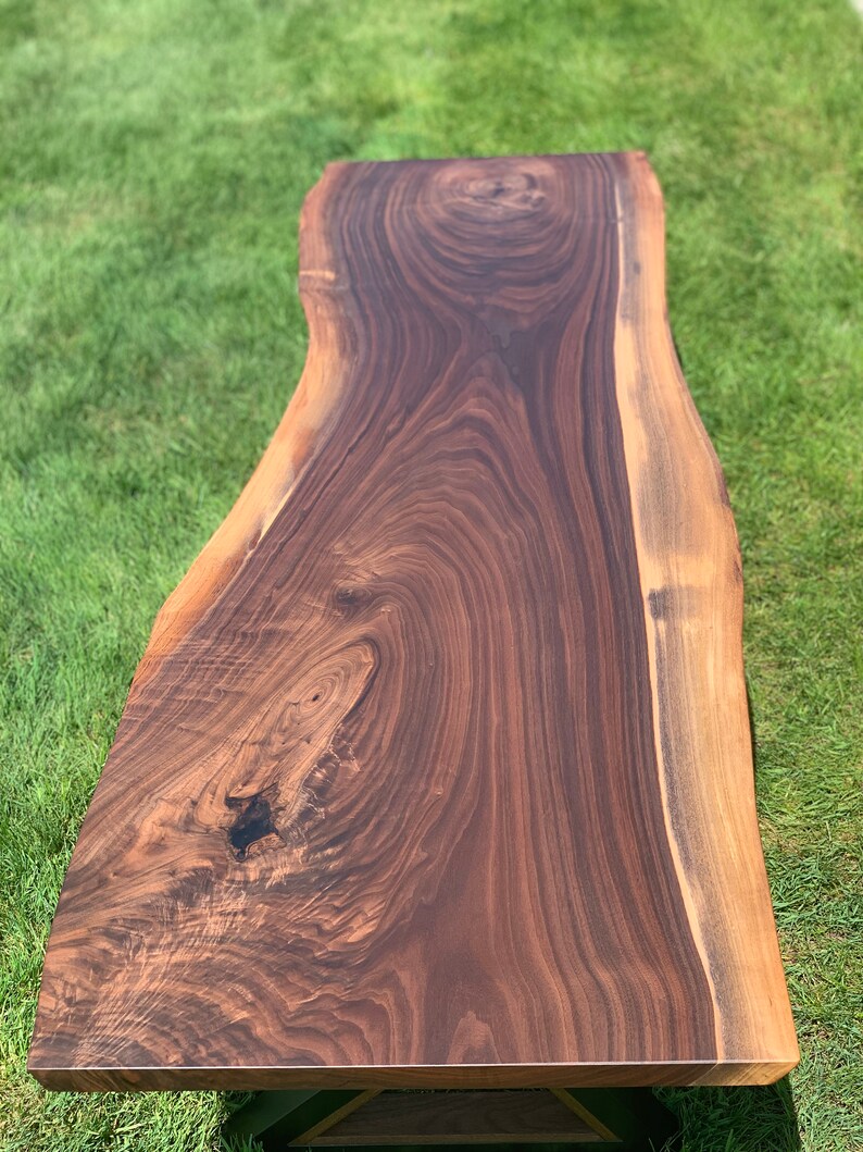 Black Walnut Coffee Table with Unique Triangle Legs Etsy
