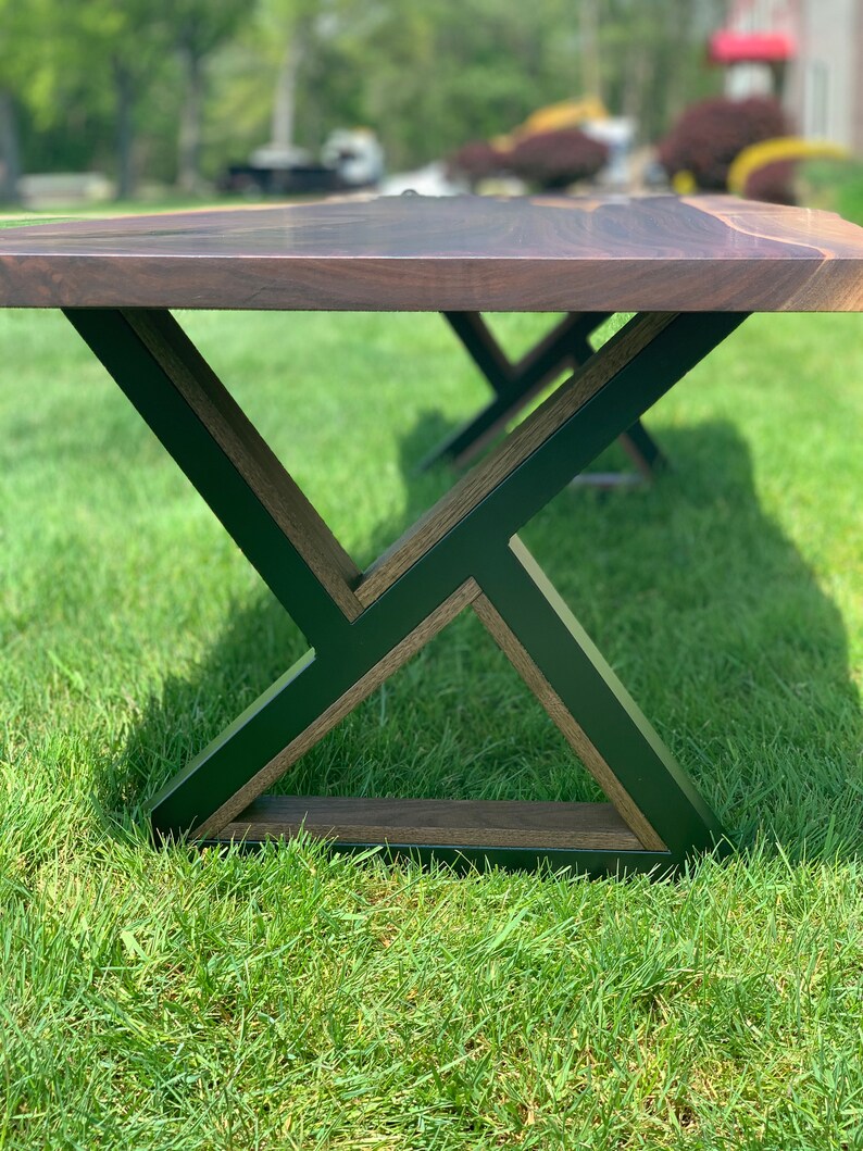 Black Walnut Coffee Table with Unique Triangle Legs Etsy