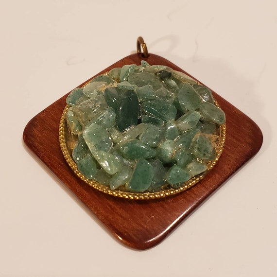 Mid Century Modern Vintage Jade Pendant. Jade clu… - image 2