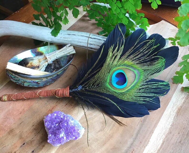 Yin and Yang Smudging Feather Wands Etsy