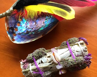 Lavender and Rose Quartz  Smudge Stick - “ As Calm as the Sea”