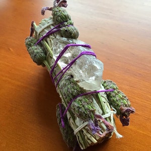 Lavender and Smokey Quartz Smudge Sticks