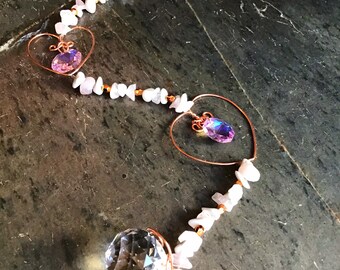 Rose Quartz and Howlite Sun Catcher “ Mother’s Day Special “