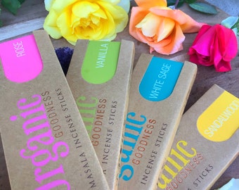 Organic Incense- White sage, Rose, Vanilla and Sandalwood