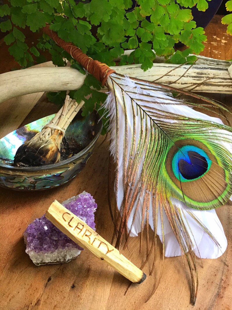 Yin and Yang Smudging Feather Wands Etsy