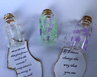 Glitter Fairy Bottles - Custom Scroll Message