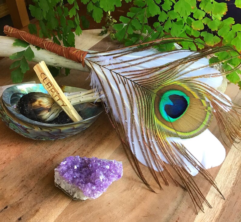 Yin and Yang Smudging Feather Wands Etsy