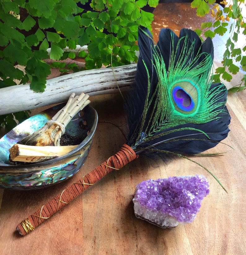 Yin and Yang Smudging Feather Wands Etsy