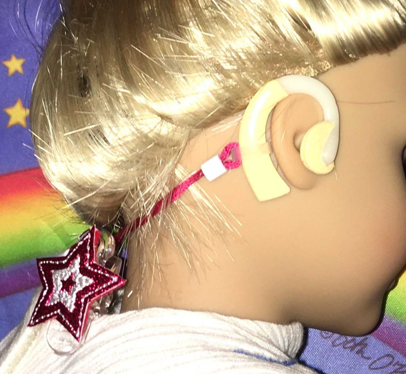 Doll Hearing Aids and Glitter embroidered Star 2 COLORS Etsy