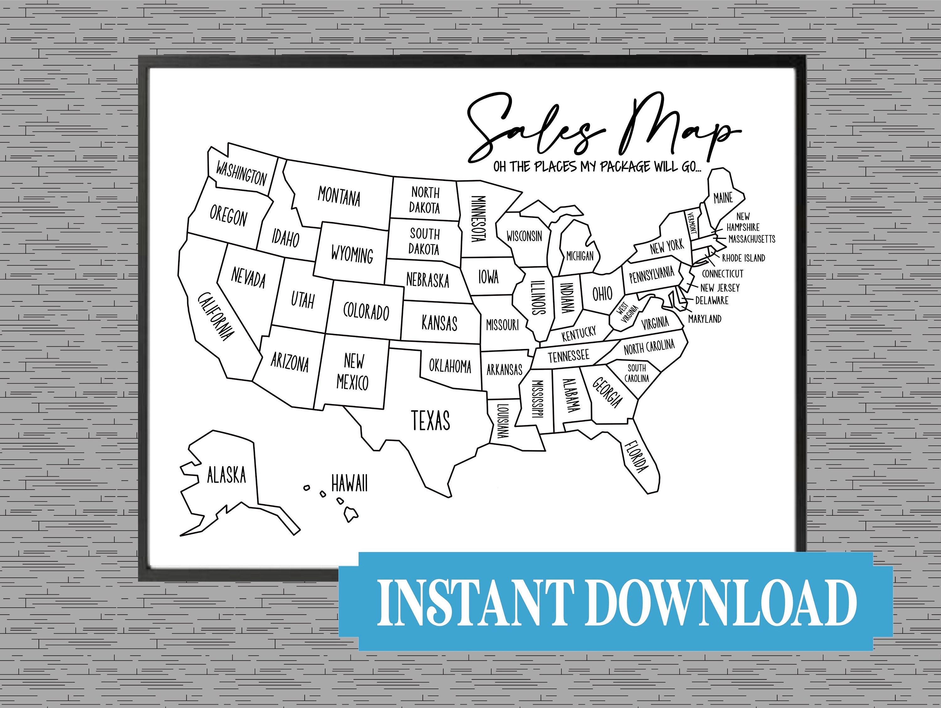 US Sales Map Printable | Digital Download | Sales Tracker | Printable…