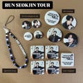 Run Seokjin Tour inspired accessories || Fridge Magnets || Beaded ARMY Lightstick Strap || Beaded Phone Charm || Jin Photo Badge Pin