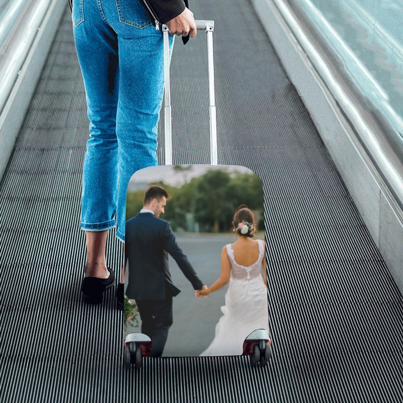 Personalized Custom Luggage Cover, Custom Suitcase Cover, Photo Picture Image on Customized Case Cove, Custom Luggage Protective Print Cover image 1