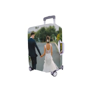 Personalized Custom Luggage Cover, Custom Suitcase Cover, Photo Picture Image on Customized Case Cove, Custom Luggage Protective Print Cover image 2