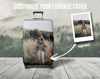 Custom Photo Luggage Cover, Personalize Pet Photo Logo Suitcase Covers, Customized Luggage Wrap Suitcase Protector, honeymoon gifts