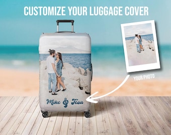 Custom Photo Luggage Cover, Travel Luggage Cover, Personalize Face