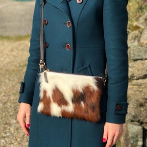 Cowhide Crossbody Bag: Handmade Leather Shoulder Bag, Country Style image 1