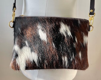 Cowhide Crossbody Bag: Handmade Leather Shoulder Bag, Country Style