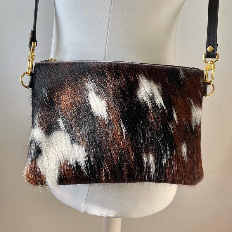 Cowhide Crossbody Bag: Handmade Leather Shoulder Bag, Country Style image 6