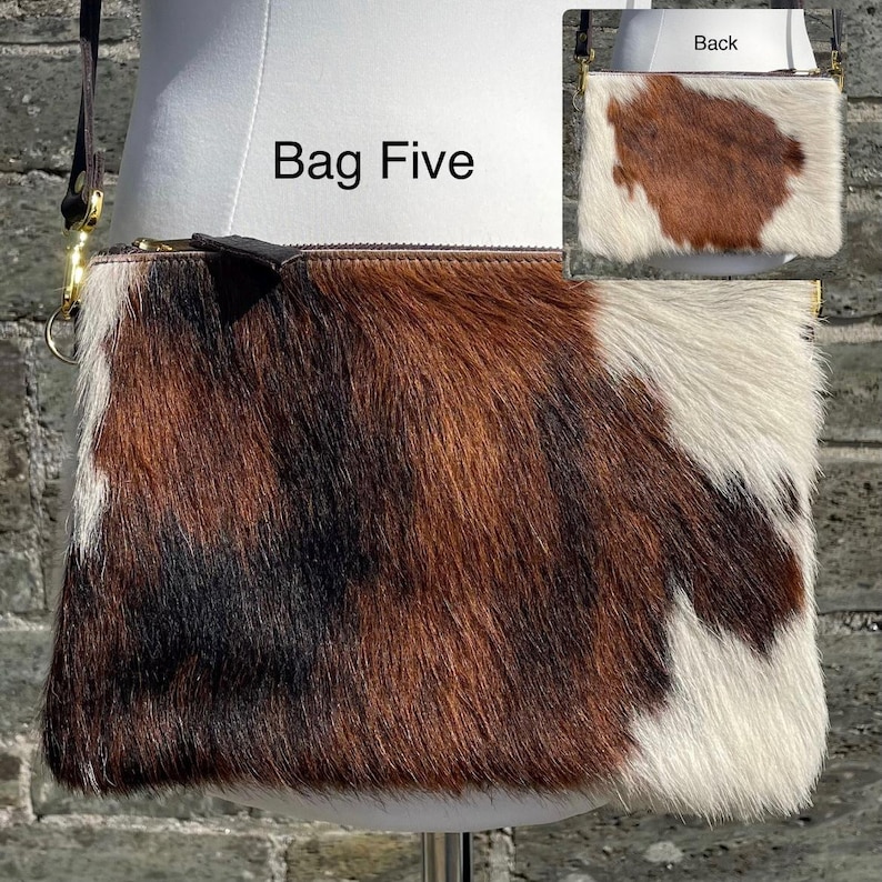 Cowhide Crossbody Bag: Handmade Leather Shoulder Bag, Country Style Bag Five
