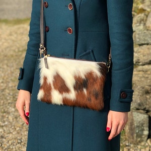 Sac à bandoulière en cuir de vachette : sac à bandoulière en cuir fait main, style campagnard