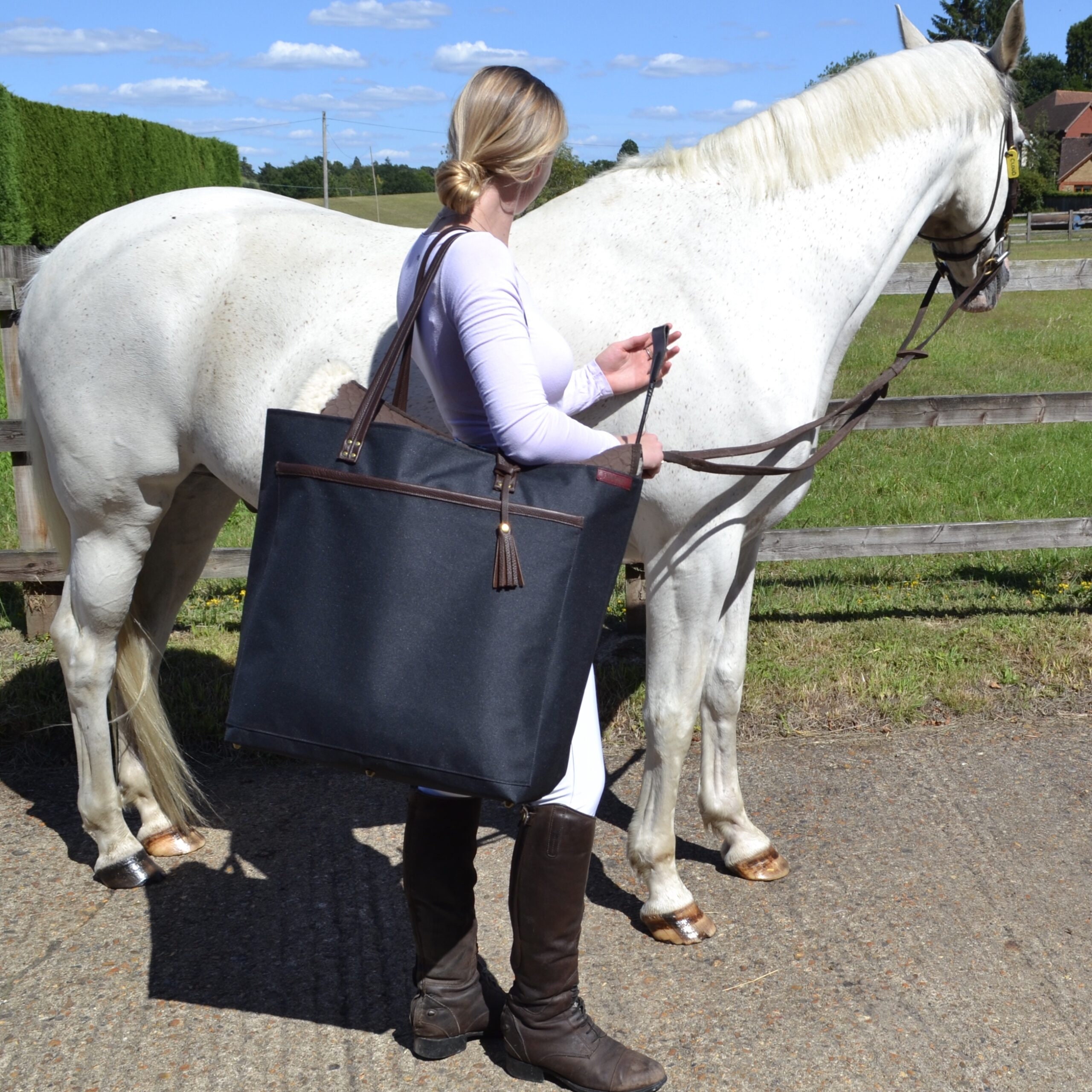 Sac polochon cheval équestre à personnaliser avec son nom Cadeaux