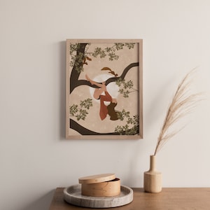 Inner Child, Woman Climbing, Full Moon, Squirrel, Minimalist Woman Art ...