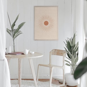 Abstract Sun Art Print, Mid Century Modern, Earth Tone (Digital Download) image 4