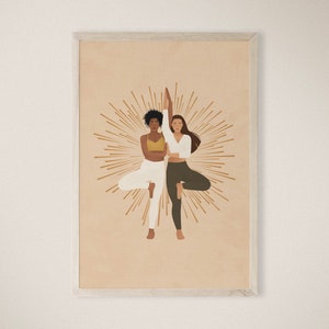 Shine your light, Woman Yoga Art Print, Yoga Illustration Print, Mindfulness, Yoga Wall Art, Yoga Gift, Printable Wall Art, Instant Download