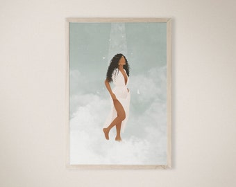 Stay In Your Magic Art Print, Goddess Woman, Spiritual Decor (Instant Download)