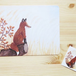 Carte postale « Le Petit Renard » Aquarelle Impression Papier Recyclé
