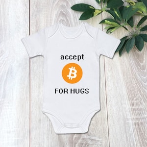 Bitcoin baby bodysuit Bitcoin clothes for baby Crypto baby