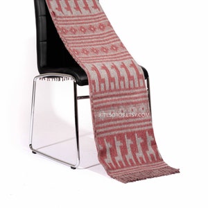 Blanket Alpaca Throw Luxurious Gray / Red, Home Blanket Warm Soft Alpaca throw blankets, Home Accent blankets natural fibers