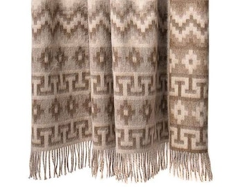 Jeté de couverture en laine d'alpaga Andes Design ethnique chaud doux Pérou, couvertures luxueuses, couvertures d'accent fibres naturelles