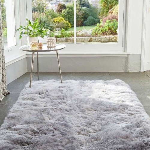 Silver Alpaca Fur Rug Area Soft Fluffy Alpaca Rugs Light Etsy
