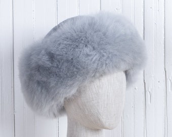 Premium Baby Alpaca fur hat Silver, Ladies women hat made from Natural Alpacaskin, cossack hat, hat girls winter - Handmade in Peru