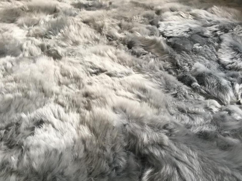 White Alpaca Fur Round Rug Area Rugs Floral Indoor Floor Etsy