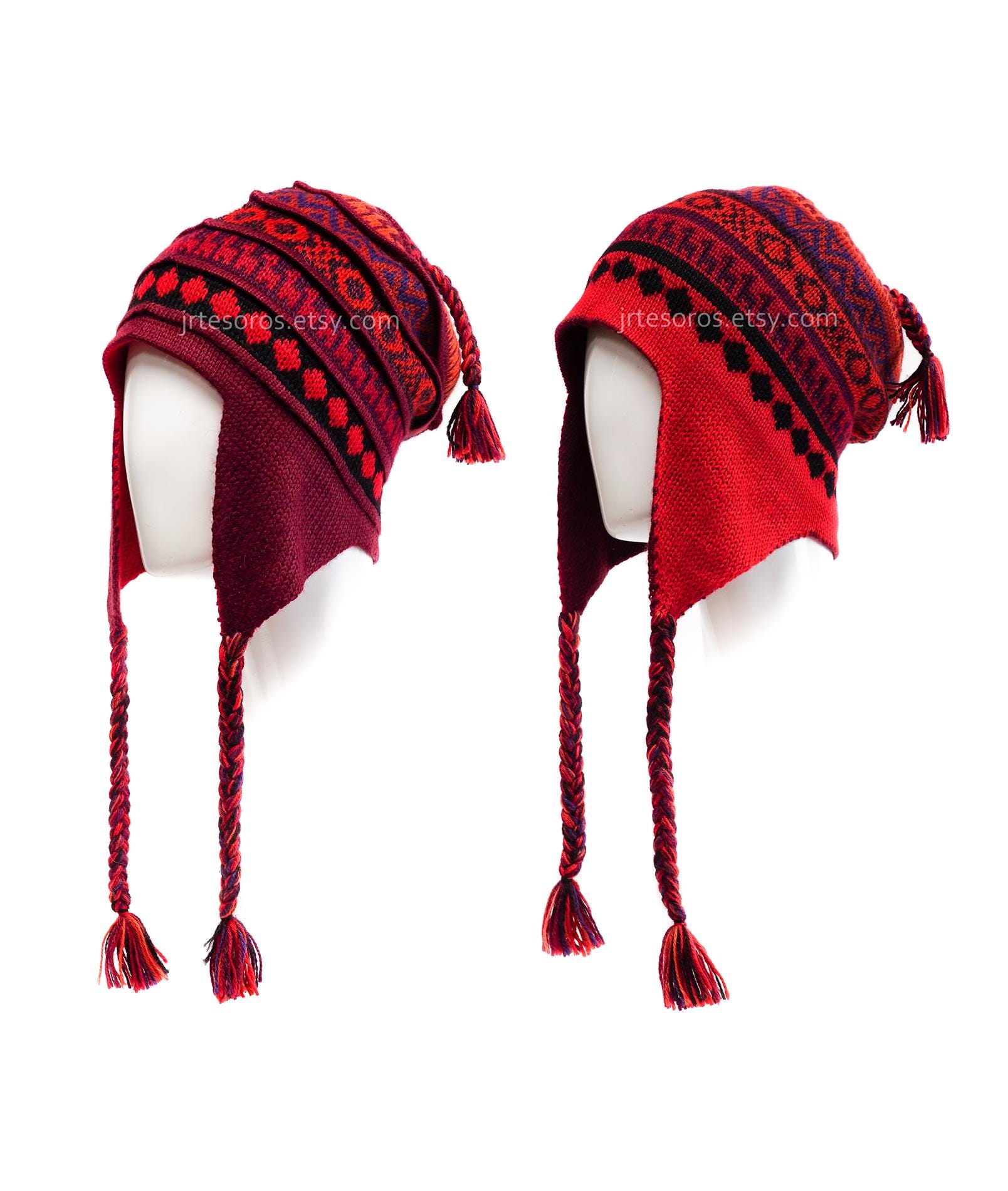 Handmade Alpaca Earflap Hat – Reversible Peruvian Beanie  display picture 1