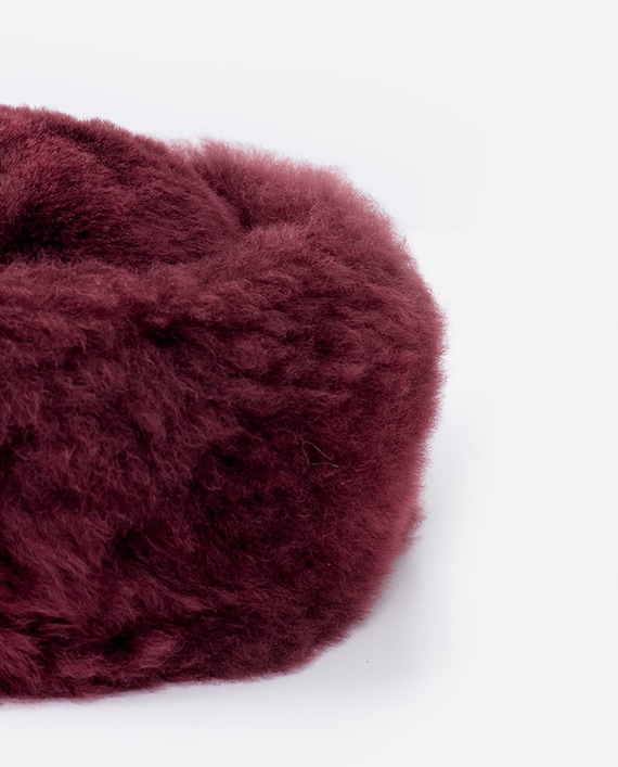 Luxurious Baby Alpaca Fur Hat Burgundy, Ladies Premium