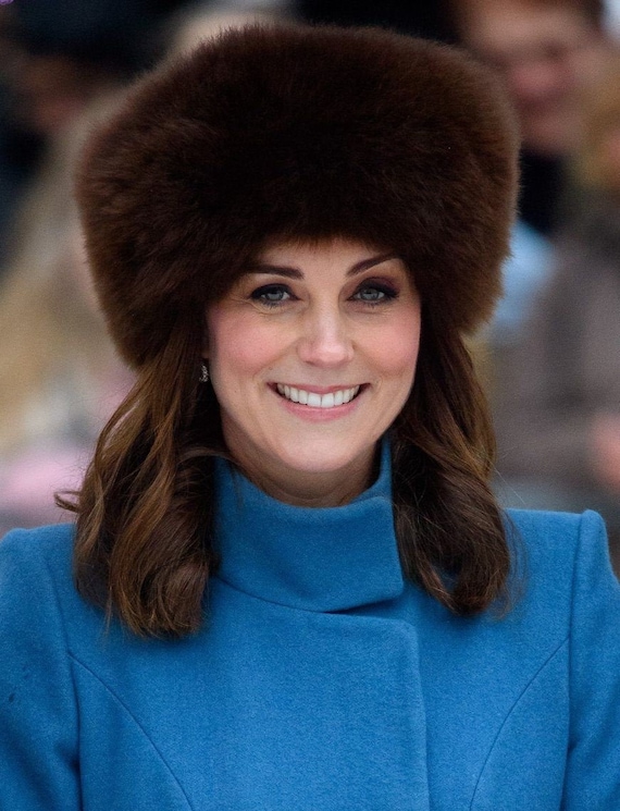 Real Fur Hat Chocolate Premium Baby Alpaca Fur Hat Brown Ladies