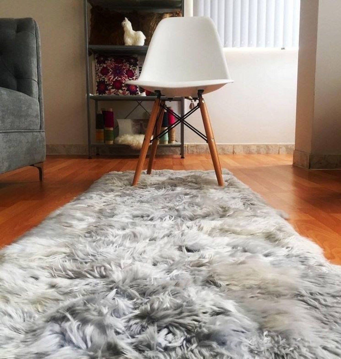 Light gray alpaca fur rug area soft fluffy alpaca rugs Light Etsy