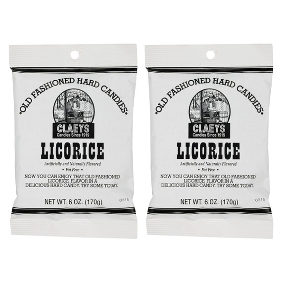 Claeys Candies Licorice Hard Candy - Old Fashioned Fat-Free Treats, 6-Pack
